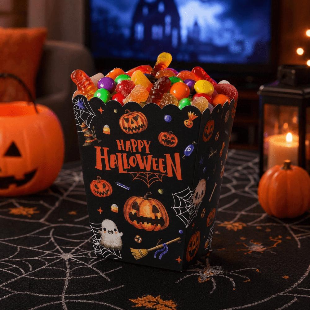 10PCS Novelty Popcorn Boxes Decorative Party Favor Boxes Fashion Gift Packing Boxes Halloween Theme
