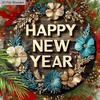 Artistic Happy New Year Wooden Sign - Wreath Round Sign for Front Door, Wall Hanging Decor - Ideal Festival Ornament