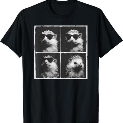Cool Sluneční brýle Ježek Obličej Ježčí Fotka Legrační Zvíře Tričko