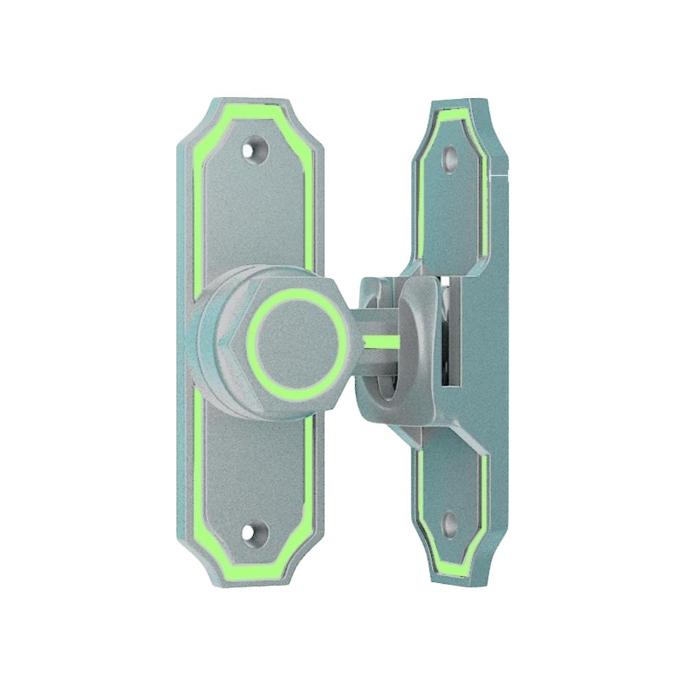 90 180 Degree Luminous Door Buckle Safety No- punching Door Catch Bolt Anti-theft Zinc Alloy Door Hasps Bathroom