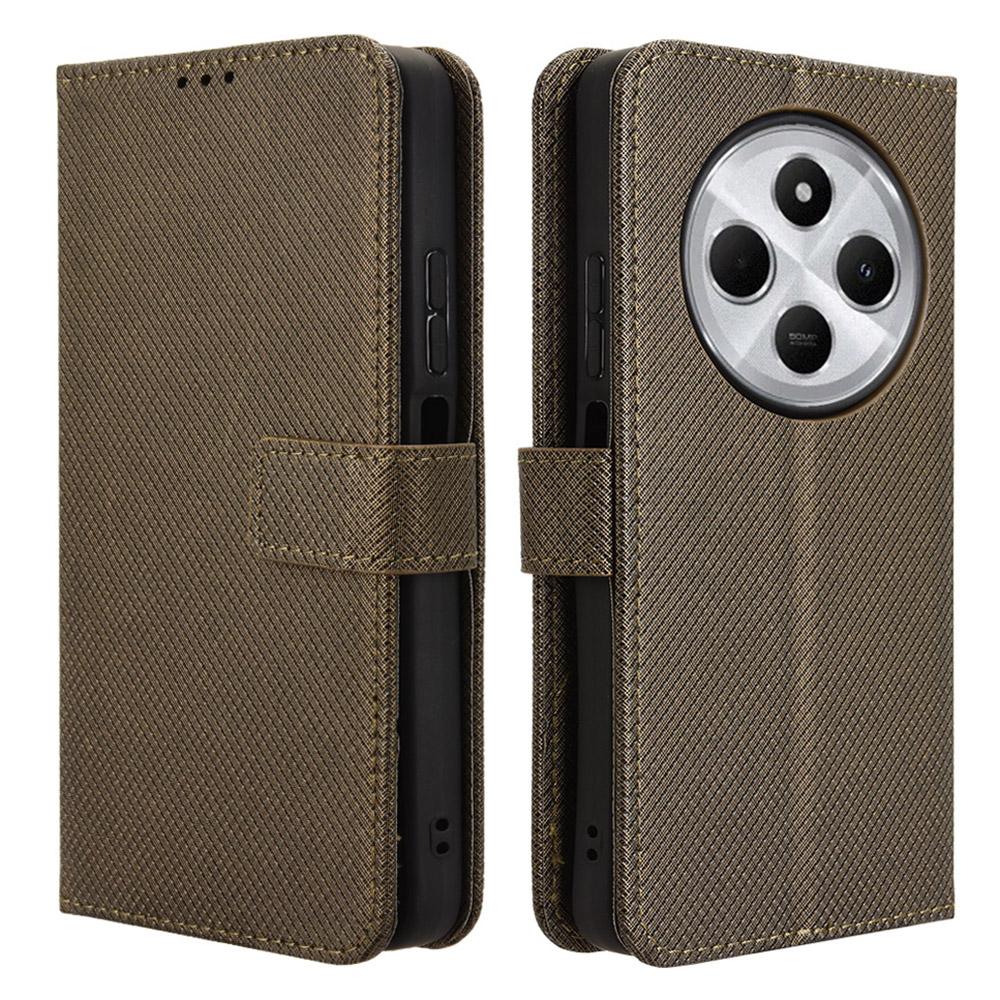 For Xiaomi Poco C75 4G/Redmi 14R 5G/14C 4G/A4 5G Case PU Leather Diamond Texture Wallet Phone Cover