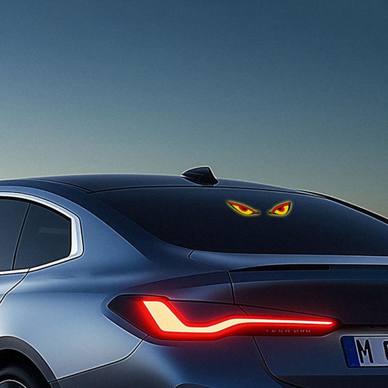 Car Devil Eye Solar Wireless Decorative Light LED Warning Light Triangle Window Rear Window Car Fun Atmosphere Light
