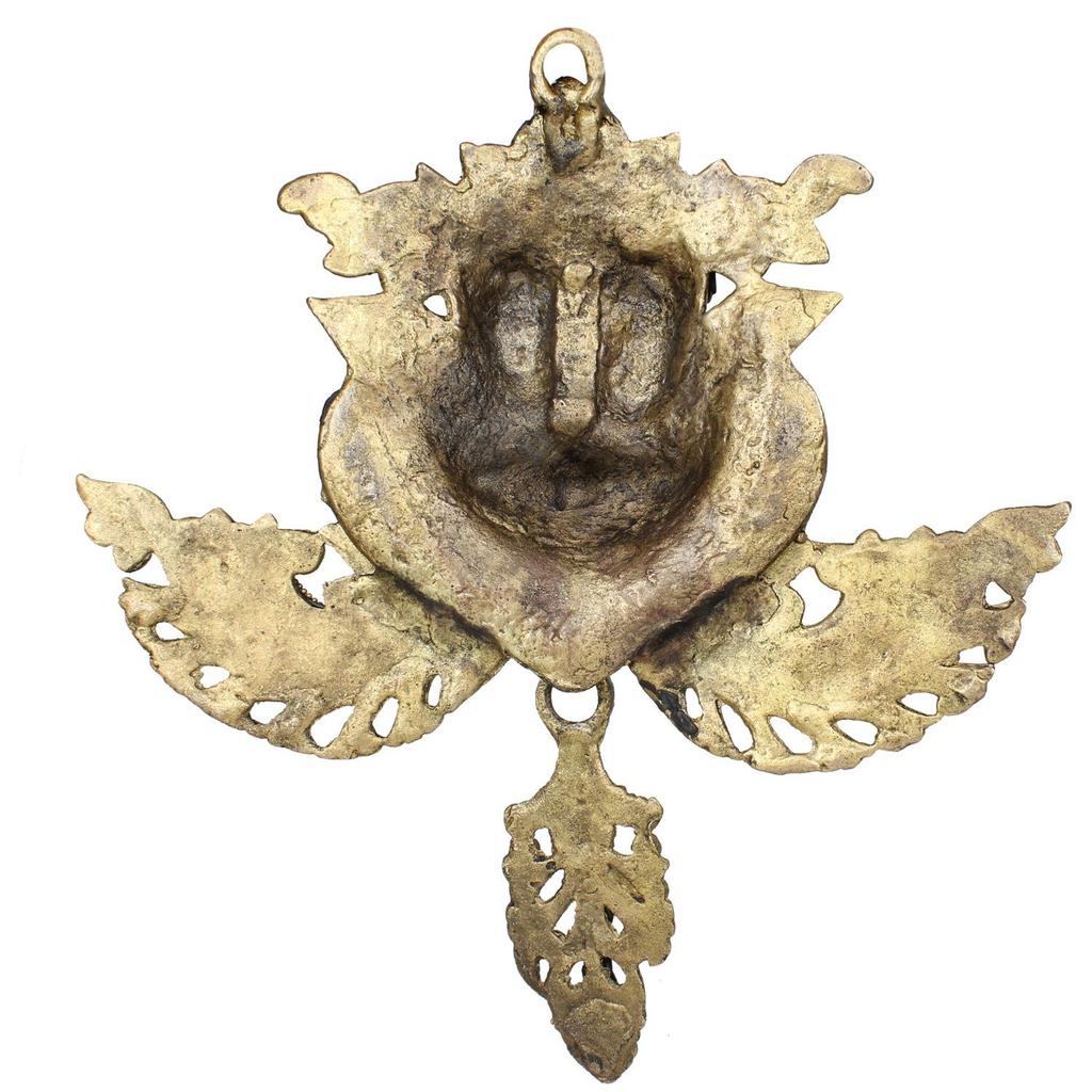 Brass Nazar Battu for Home Entrance Evil Eye Protector Door Knocker with Multicolor Stone Work,