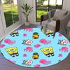 1pc SpongeBob SquarePants Pattern Round Carpet, Made of Polyester,Perfect for Decorating Office Chairs, Living Rooms,fplt117