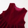 Dziewczęca aksamitna sukienka bez rękawów 2024 Jesień Nowa Dziecięca Koreańska Czerwona Sukienka Księżniczki A-linii