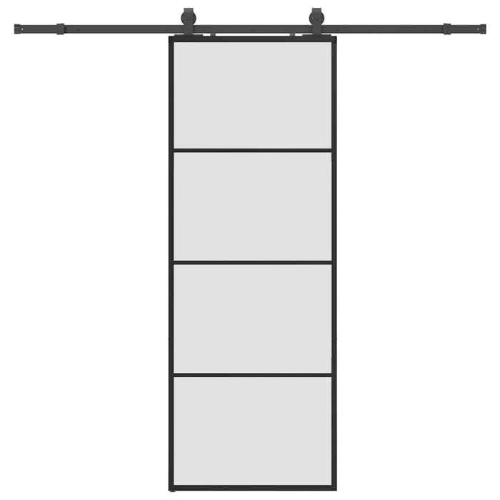 VidaXL Porte coulissante kit de quincaillerie noir 76x205 cm verre ESG, porte intérieure, porte de grange intérieure, porte 3375937