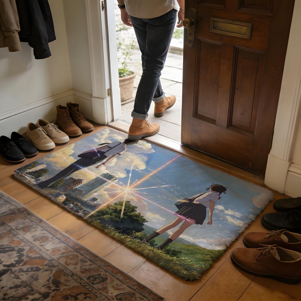 Anime Yyour Nname Hot Floor Mat Soft Flannel Absorbent Mat Non-Slip Rug Home Bedroom Bathroom