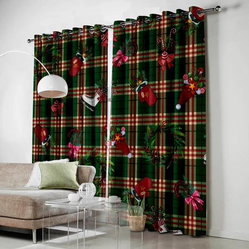 

Подарки на елку Санта-Клаус Колокольчики Снежинки Шторы для детской спальни Шторы для гостиной Декор для кухни Оконные занавески 135W x 60H(cm) x1