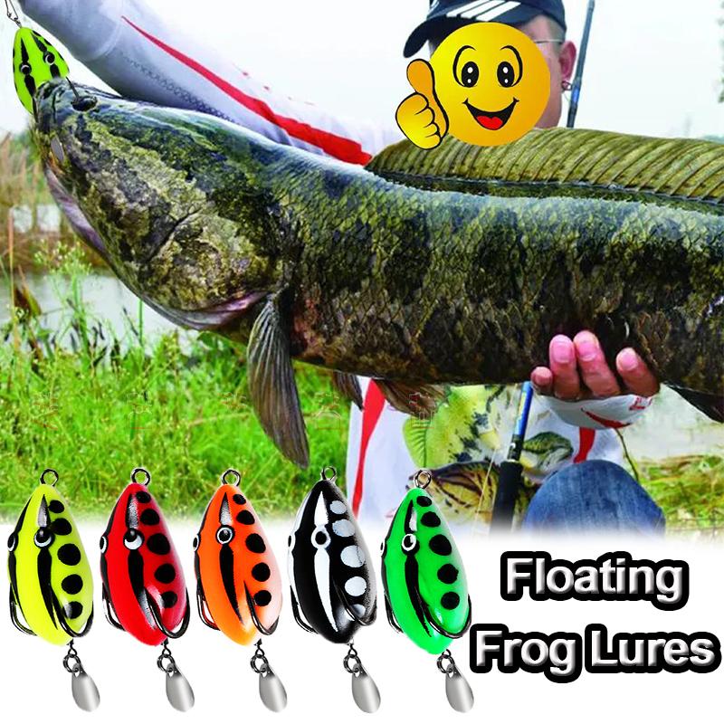 

Topwater Frog Lures Lifelike Silicone Bass Bait Kit Floating Frog Lures for Fishing Pike Snakehead Salmon Trout & Catfish Color A,1PC