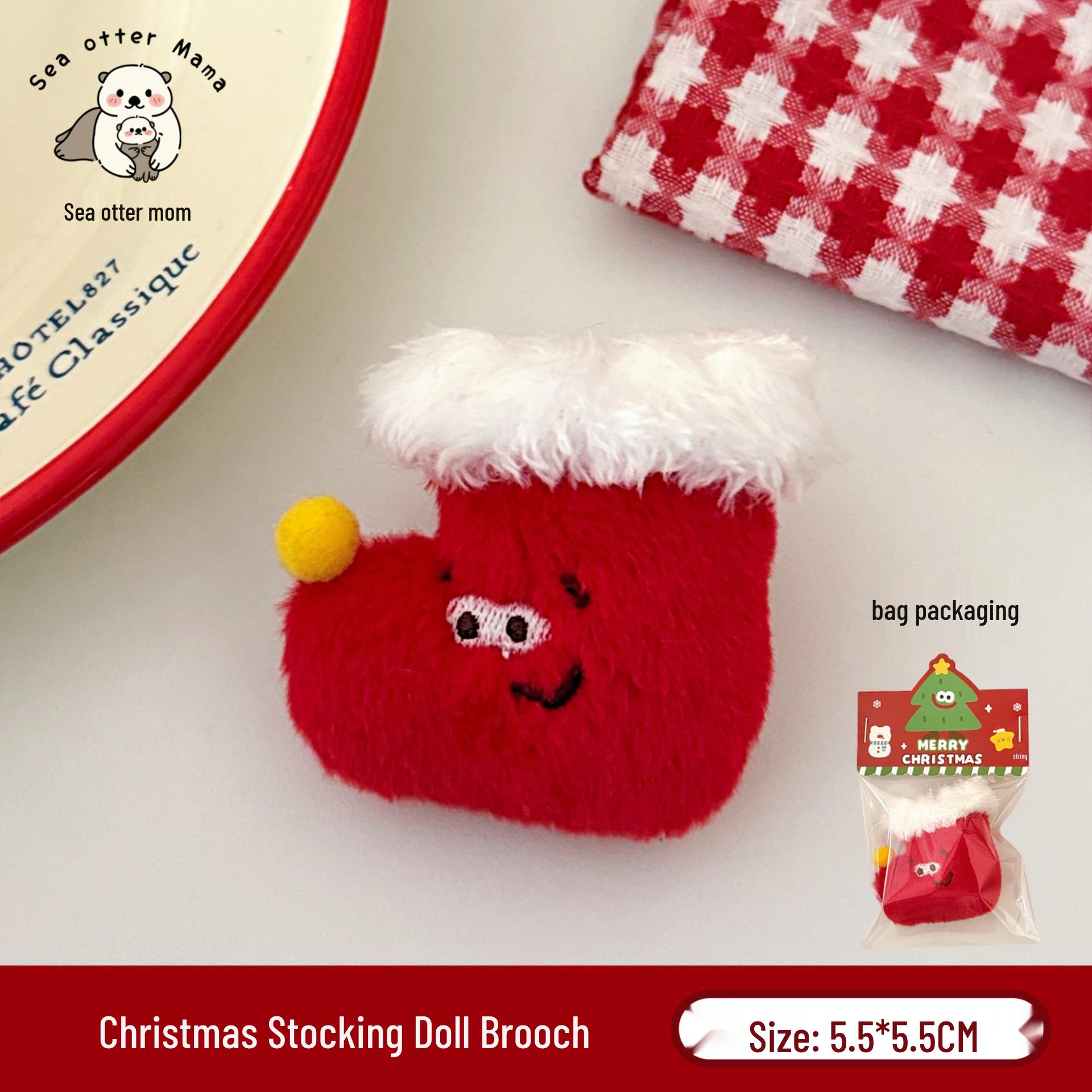 Tengyi Original Cute Christmas Plush Brooch Badge for Backpacks and Clothing