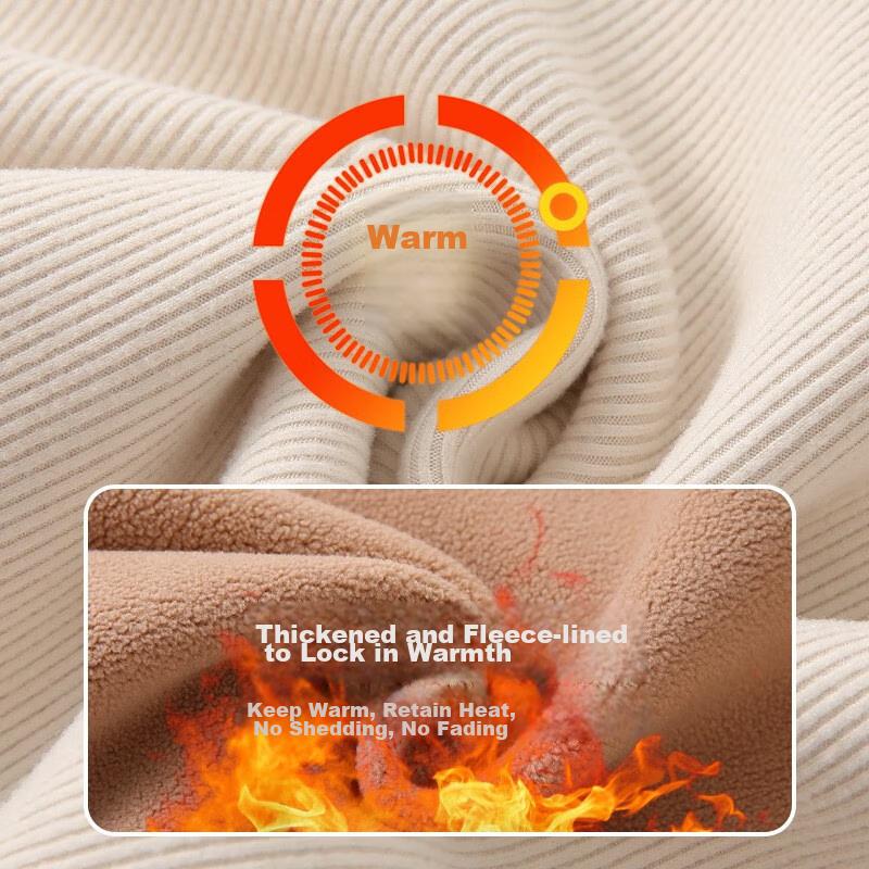 LANGSHA Autumn Winter Fleece-Lined Thickened Half Turtleneck Base Shirt for Women 7A Antibacterial Mite-Resistant Lamb Fleece Thermal Innerwear
