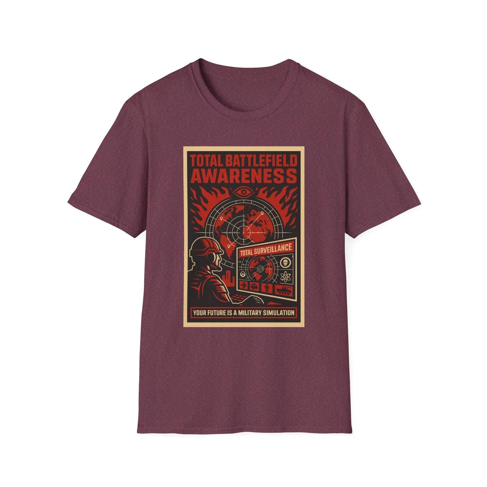 Military Surveillance, Total Battlefield Awareness Tee, Anti Technocracy Art 2XL