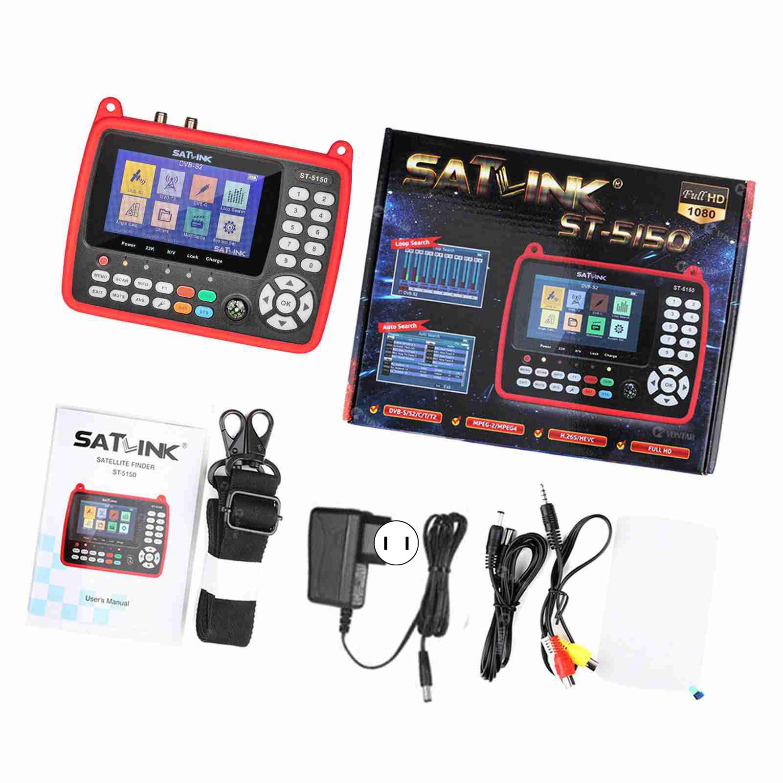 

ST-5150 DVB-S2/T2/C COMBO HD Satellite TV Signal Finder Digital Handheld Signal Meter Satellite Finder