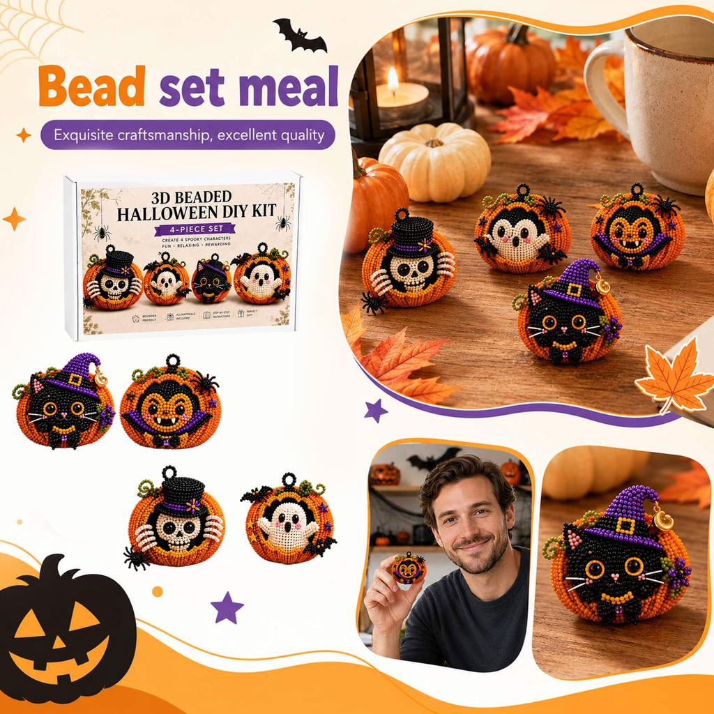 3D Bead Animal Kit - DIY Bead Set for Kids, Create 3D Animal Figures with Pegboards and Instructions