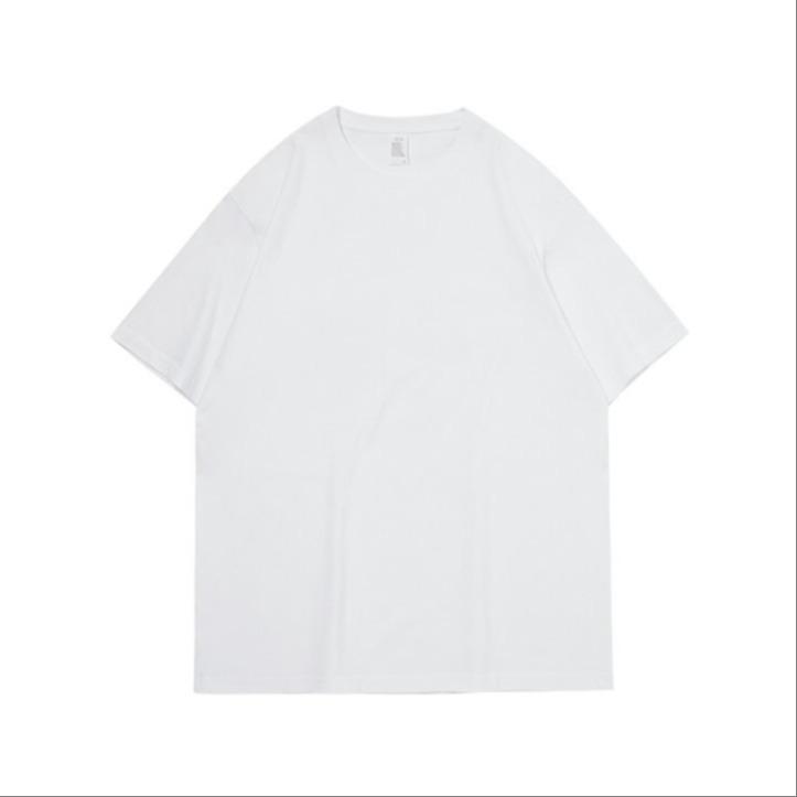 Men's Heavyweight Pure Cotton Short Sleeve Round Neck Casual White T-shirt