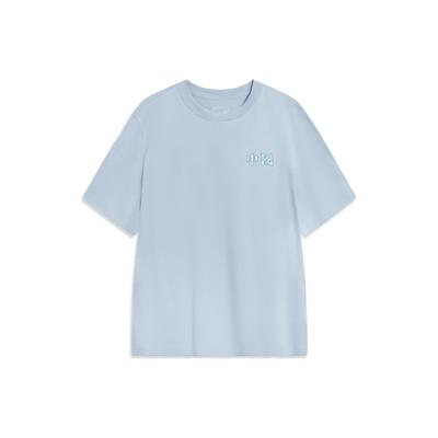 Sportmode Serie Bedruckt Buchstabe Rundhals Kurzarm T-Shirt Herren Oberteile Himmelblau AHST419-2