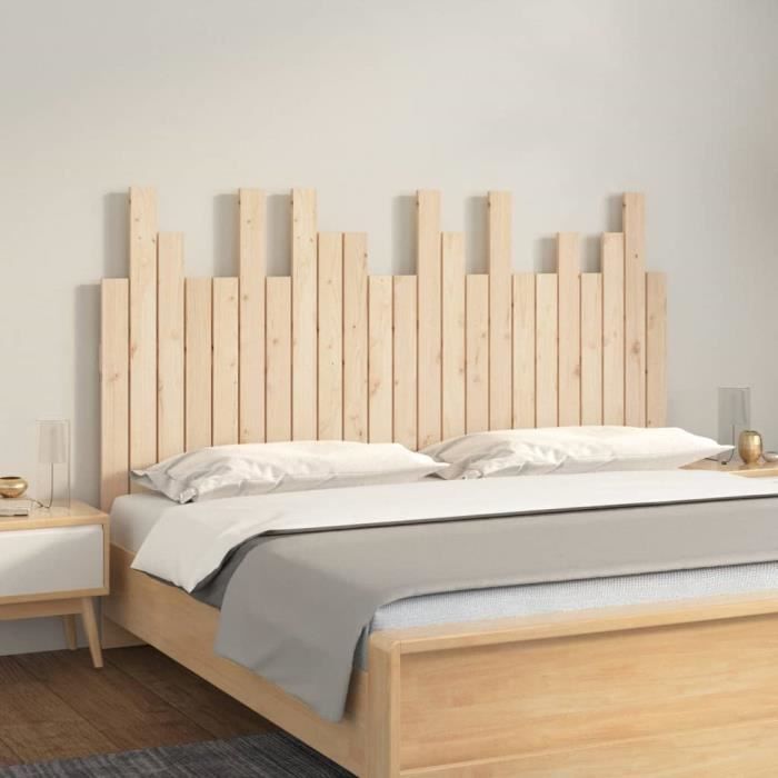 824793 vidaXL Wall-mounted Headboard 146.5x3x80 Cm Solid Pine Wood