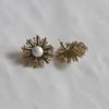 _JJ19 Antique Point Pearl Bold Earrings
