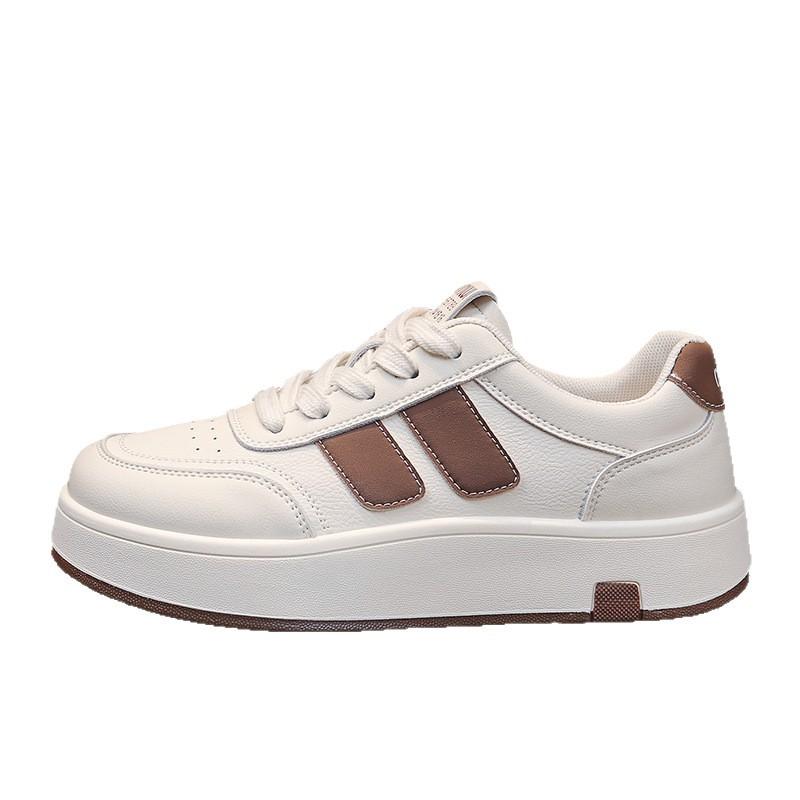 Stepping on shit leather little white shoes women's 2025 new popular autumn versatile flat-soled student soft-soled sports board shoes