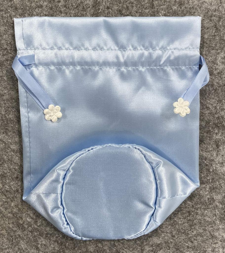 Omoide No Kashi [Urn Cover Bag] Cute Satin Urn Bag, Perfect for Divided Ashes, Alternative Style, Blue, 2.5 Inches