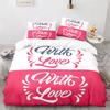 Valentine'S Day King Queen Duvet Cover Angel Cupid Bedding Set For Teens Adults Romantic Couple 2/3 Pcs Polyester Quilt Cover
