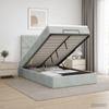 Ottoman Bed with Mattress and LED Light Gray 120 x 200 cm Velvet