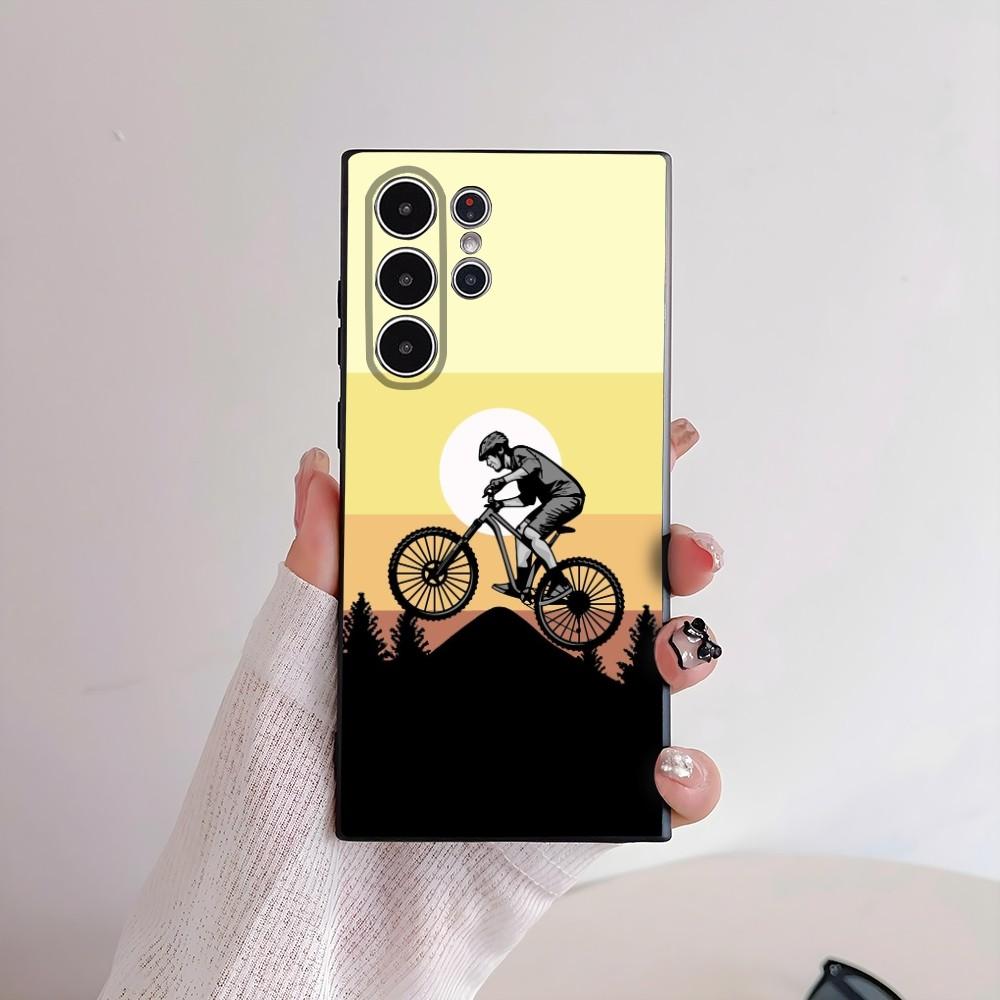 MTB Mountain Bike Bicycle Phone Case For Samsung Galaxy S25 S24 S22 S23 Ultra S21 S20 Plus 5G Frosted Non-Slip Full Cover Case