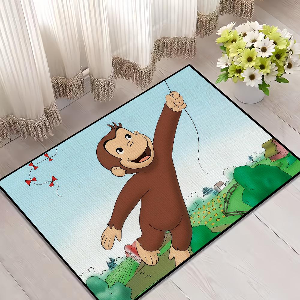 

cartoon funny art monkey C-Curious G-George small carpet Rug Home Decor Bedroom Mat Hallway Balcony Entrance Doormat Decoration 40cm x 60cm