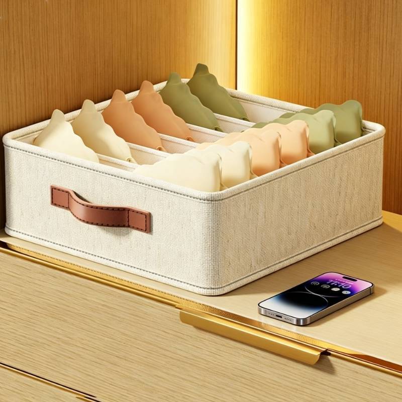 Underwear Storage Box With Dividers For Closet Organization And Drawer Use