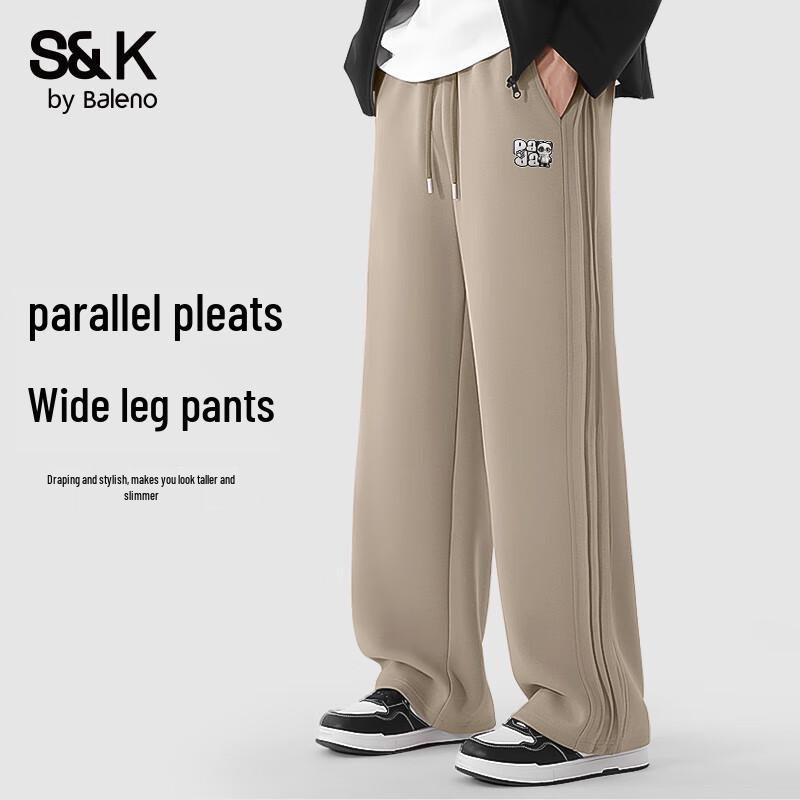 Baleno Men's S&K Series Panda Print Wide-Leg Sweatpants