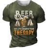 Beer Skull Theme 3D Harajuku Print Men's Tough Guy Retro Punk Casual Summer Round Neck Short Sleeve Oversized New T-shirt Tops