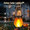 Solar Lantern Halloween Flickering Flame Light Solar USB 2-Ways Charging Outdoor Waterproof Lantern Haunted House Decorations