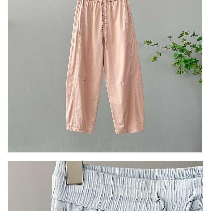 Women S High Waist Loose Fit Cropped Banana Pants