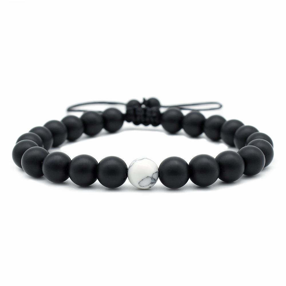 8mm Tiger Eye White Pine Adjustable Bracelet
