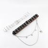 Fashion Double Breasted Design Women Waist Belt And Butterfly Metal Chain Decor