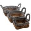 Square Banana Leaf Raffia Baskets Set of 3