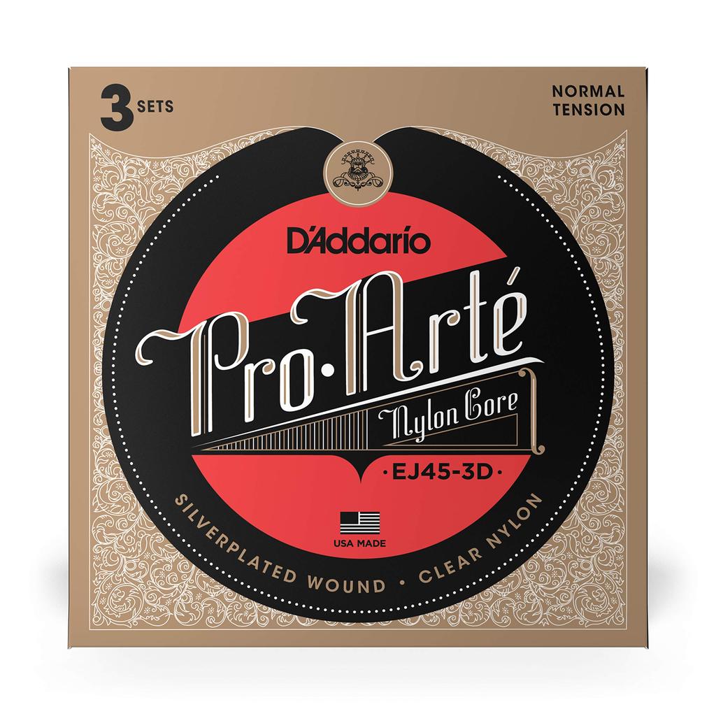 Classical Guitar Strings Pro Arte Normal 3set Pack D'Addario Silver/Clear EJ45-3D []