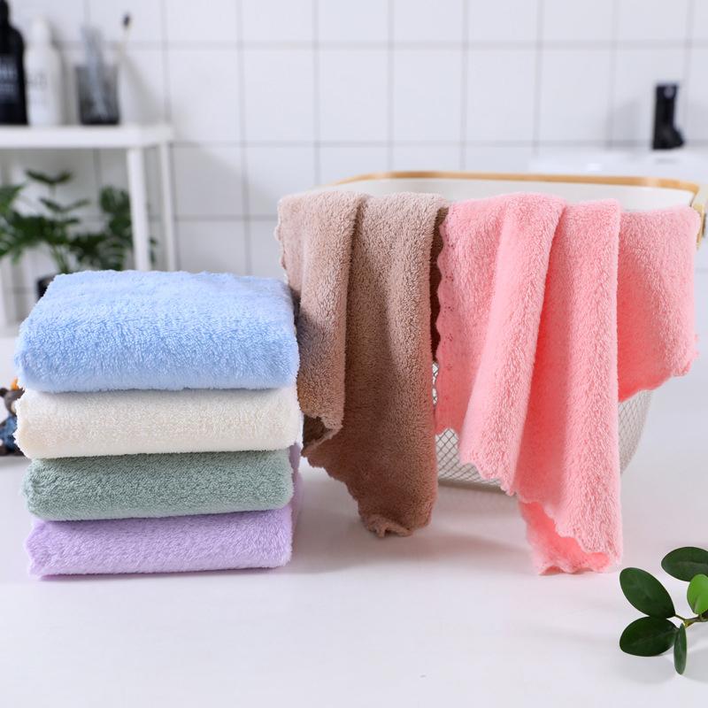 30x30cm10pcs High Density Coral Velvet household cleaning face high-quality with children's towels Small Square Towel Hand towel