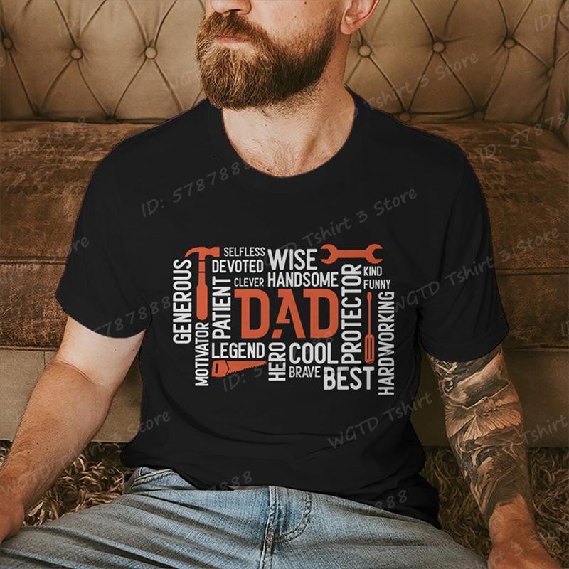 Dad The Man The Myth Daddy The Legend Tshirts Mens Summer Casual Short Sleeved Tees Tops Fathers Day Tshirt Funny Dad Shirt