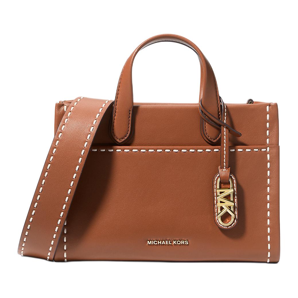 

Michael Kors Gigi Gold Hardware Leather Messenger Bag Women Bags Brown 30T4G3GM5L-LUGGAGE Basic Set (Bag+Dust Bag)
