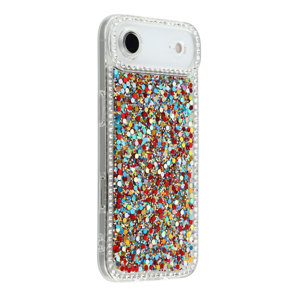 For iPhone 17 Air Case Rhinestone Edge Glitter Epoxy TPU Phone Cover