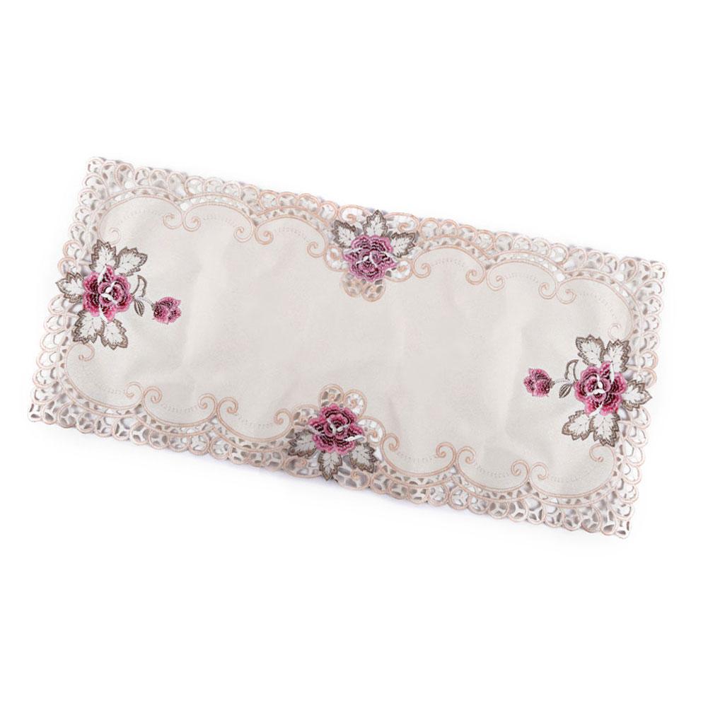 40*85cm Tischdecke Europäische Gartentischdecke bestickt Esszimmer wasserdichte Tischdecke für Hochzeit Party Heimdekor