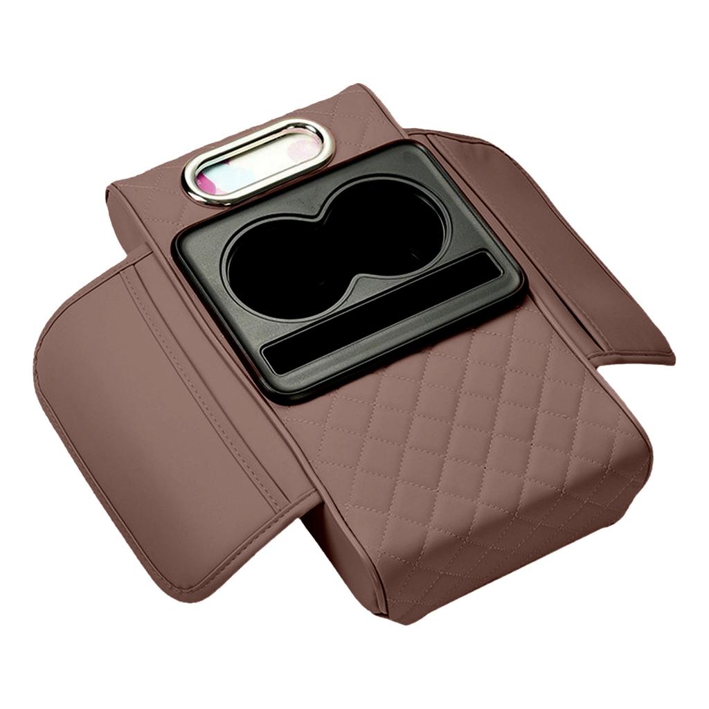 Car Armrest Box Pad Storage Organizer with Cup Holder and Tissue Box Multifunctional Car Accessories for Enhanced Comfort