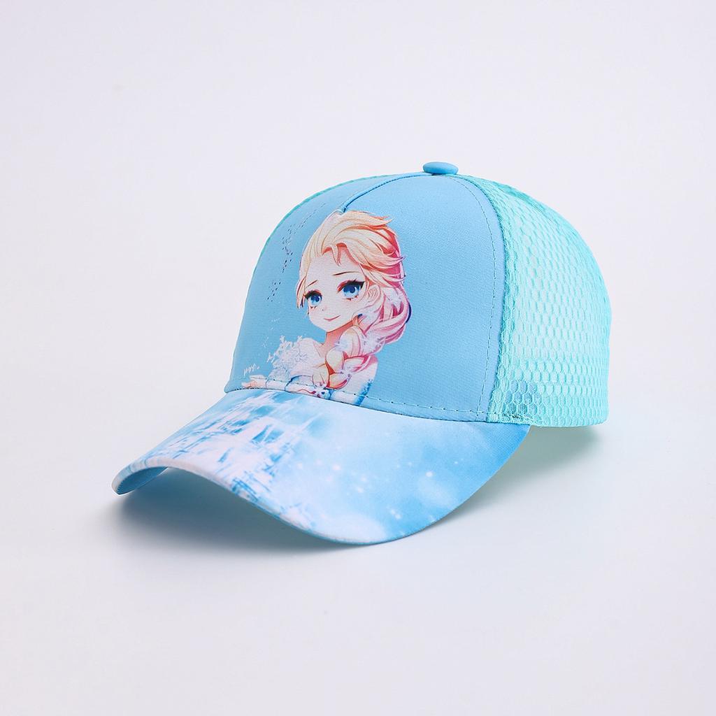 Children's Princess Cartoon Print Baseball Cap, High-Quality Mesh Hat, Summer Style Boys' and Girls' Baseball Caps