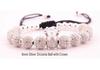 8mm White Zircon CZ Crown Woven Bracelet