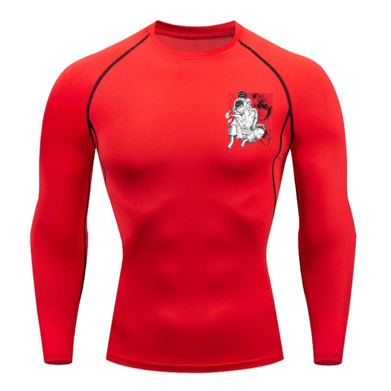 Guts Santa Hat Graphic Compression Shirts Men Gym Workout Running Tshirt Summer Athletic Quick Tees Tops Short Sleeve Rash Guard