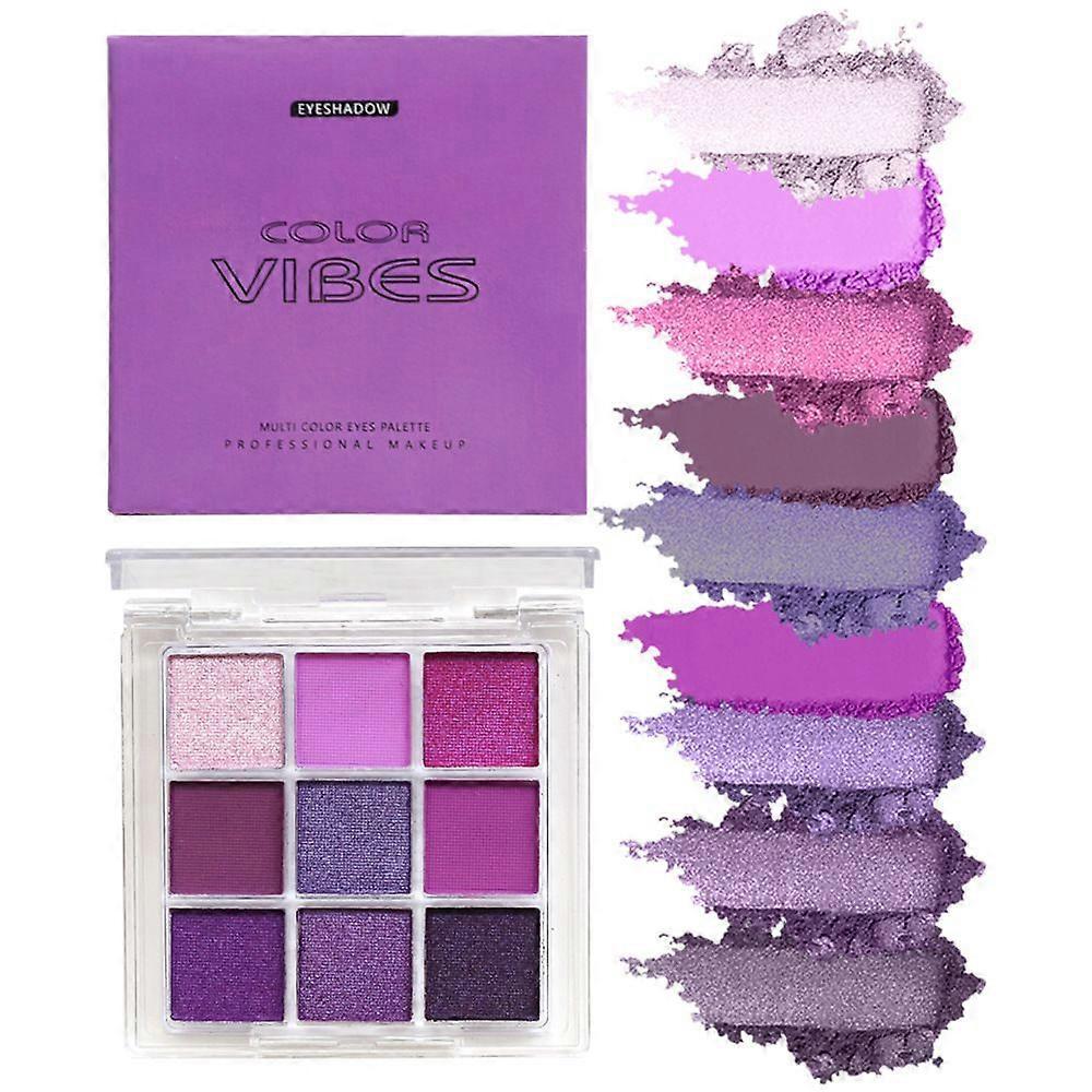 Smokey Violet Stage Makeup Eyeshadow 9 Colors for Intense Makeup