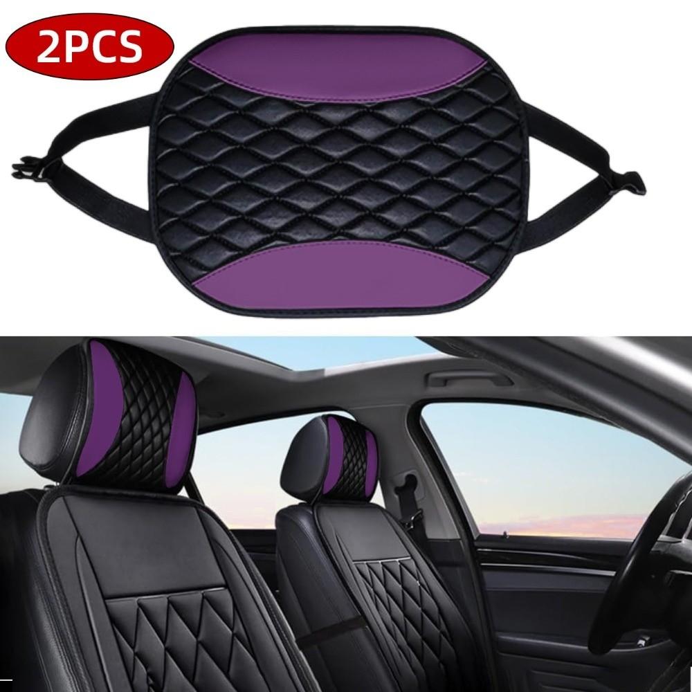 Design Car Headrest Covers PU Leather Auto Neck Support Head Rest Cushion Cover Car Interior Decor