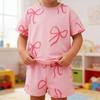 Girl Summer Outfit Twopiece Cotton Cartoon Dress Set For Kids