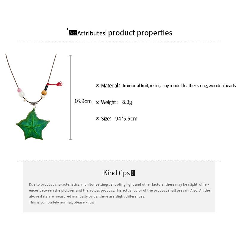 Dopamine Resin Orange Pitaya Watermelon Bead Leather Necklace - Personalized High-End Sweater Chain for Women